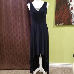 NWT Navy High Low Dress With Rhinestone Details